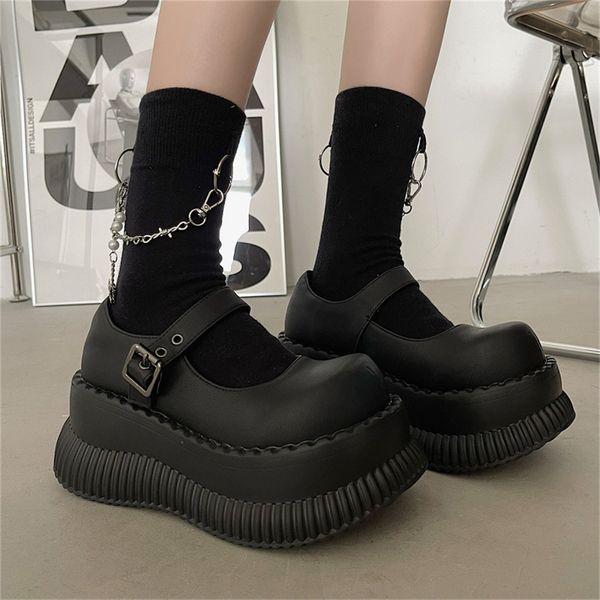 Scarpe vestiti dolci graziosi autunno mary jane pompe spicchi alti tacchi cosplay street goth punk design denso suole lolita girls 230823