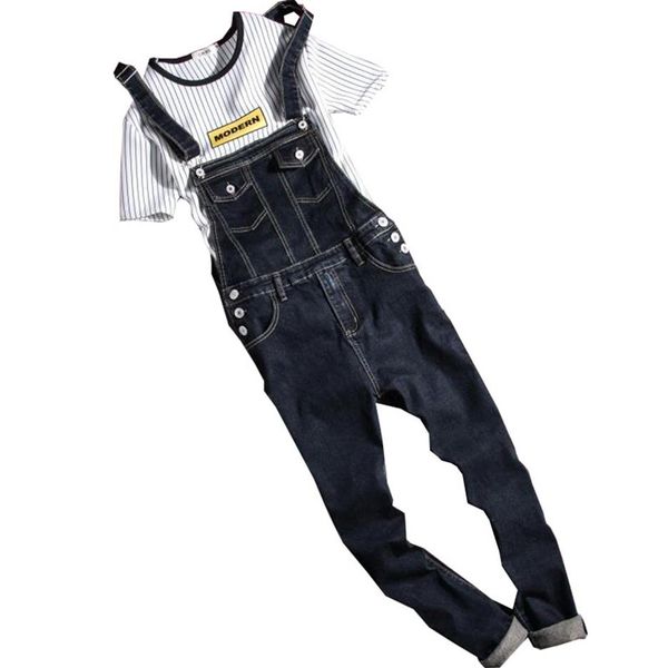 Herren Jeans 2021 Fashion Vintage Design Pocket Denim Overalls Männer lässige Wäsche dünne Labbe männliche blaue Jumpsuit Jean2570