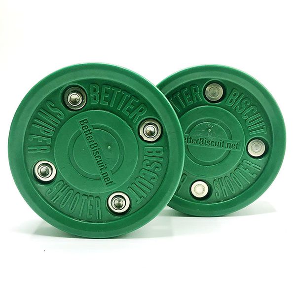 Air Hockey 2pcslot Green Biscuit Roller Hockey Training Puck Plastica di alta qualità per Pratica ricreativa e ufficio di strada 230822 230822