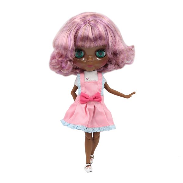 Dolls Icy DBS Blyth Doll Nude 16 BL22407216 Corpo articular com pele super preta e cabelo misto de cabelo misto mista 230822