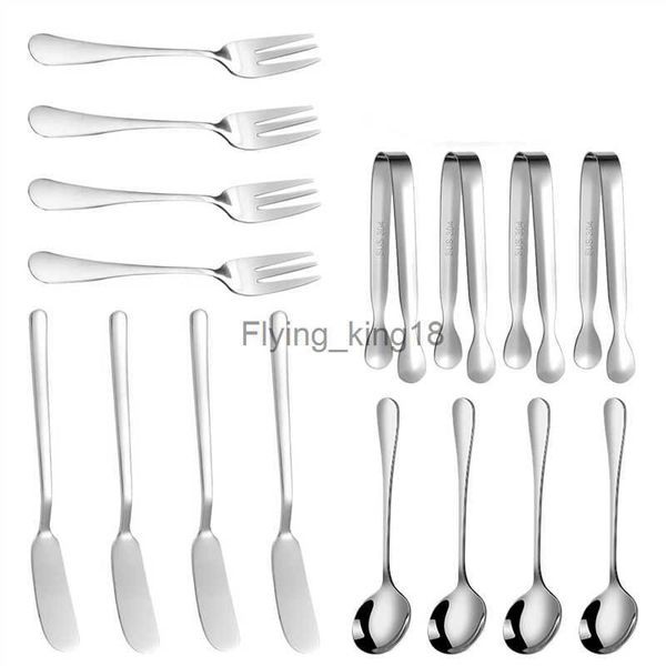 Käsebutter -Spreizmesser Set 16 Stücke Wurstzubehör Edelstahl Buttermesser, die Zange servieren (silber)