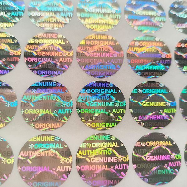 1000 Stück 15 mm Hologramm-Sicherheitssiegel, echtes, authentisches Original-Etikettenaufkleber, ungültig, wenn manipuliert wurde, holografisch, nicht kopierbar