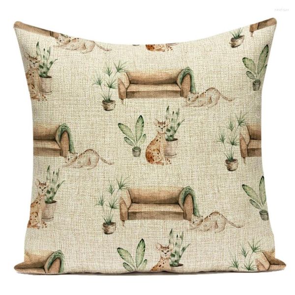 Pillow Animal Pattern Decor Cesawcase per il letto quadrato cartone animato Camera da letto Butterfly soggiorno decorazione pilowcase rivestimento E2274