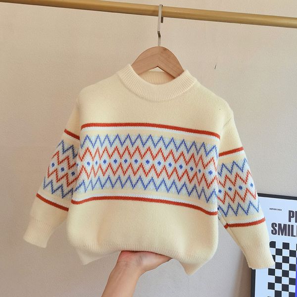 Pullover infantil roupas de inverno suéter meninos 2023 moda corea estilo de alta qualidade de 3 anos a 9 anos de roupa infantil 230823