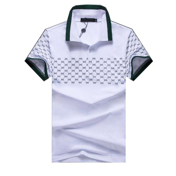 23SS Summer Brand Kleidung Luxusdesigner Polo Shirts Herren lässige Polo Mode Snake Bienendruck Sticker T -Shirt High Street Mens Polos