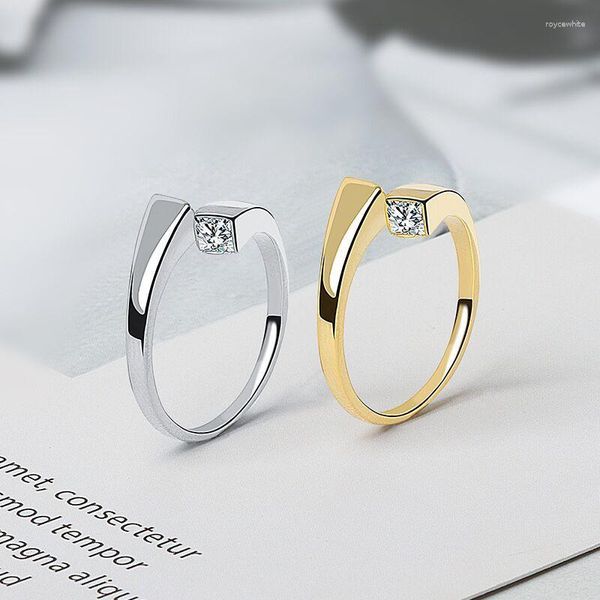 Anelli di nozze Venfille 925 Stamp Silver Gold Color Zircone Square Zircone Ring per donne Temperamento Gioielli Gioielli Gift Drop Drop Wholesale Wholesale