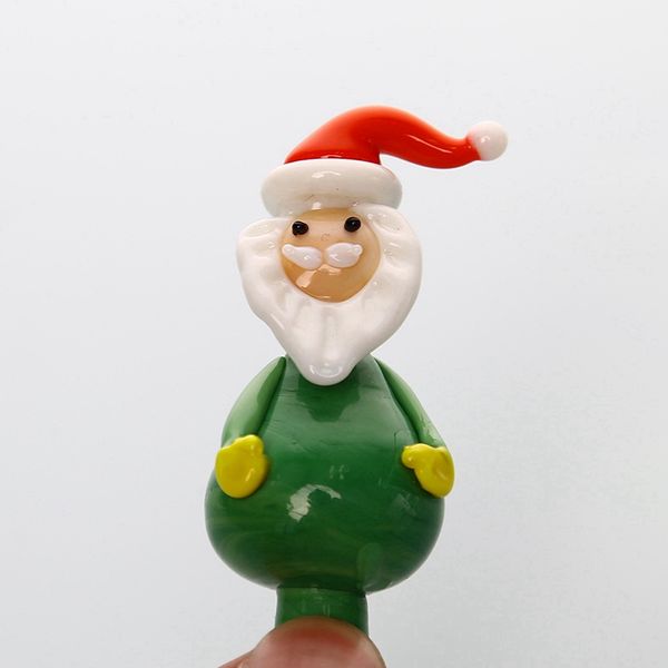 Nuovo stile Fumo colorato Pyrex Spesso in vetro fatto a mano Halloween Christmas Snowman Forma Bubble Cappone Cappello Cappello Na unghie di Dabber Bongs Ciotola Accessori