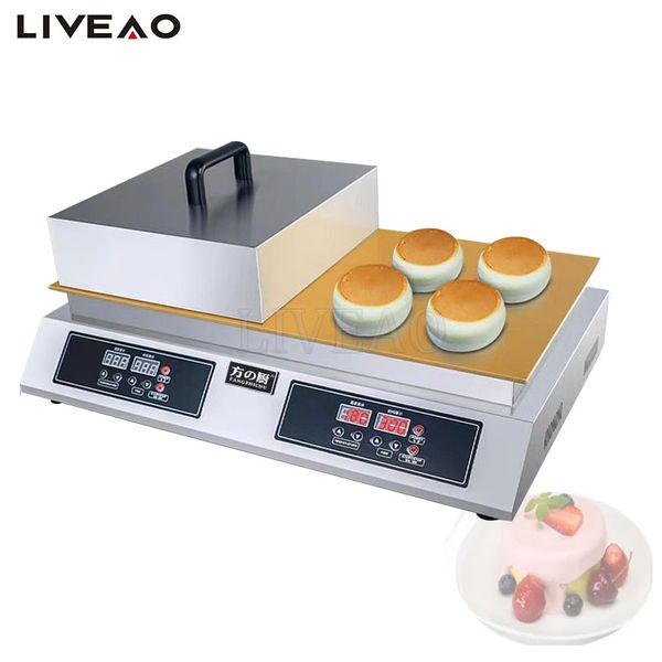 Kommerzieller japanischer Souffle Dorayaki Waffle Cake Maker Elektrische elektrische Kupfergrillplatte Doppelkopf Digitales Upgrade