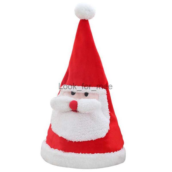 Electric Swing Christmas Hat Music Santa Claus Light Up Dance Cap Рождественский подарок для детей/взрослых рождественские украшения для вечеринок HKD230823