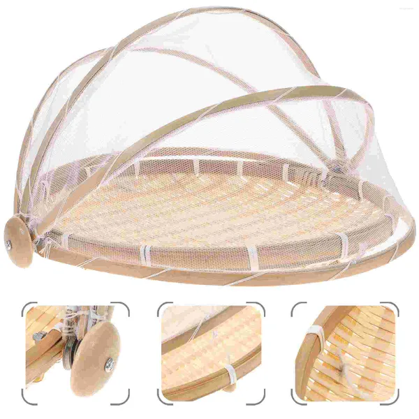 Dinnerware Define capa líquida de cesta de bambu de bambu multiuso pão de pó de lixo de contêiner manual de contêiner no vapor