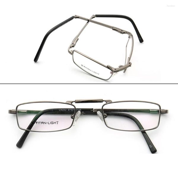Sonnenbrillen Frames Männer quadratische Falten Brillenrahmen für Metallfaltbare Rezeptbrillen Business Optical Brillles Rechteckig