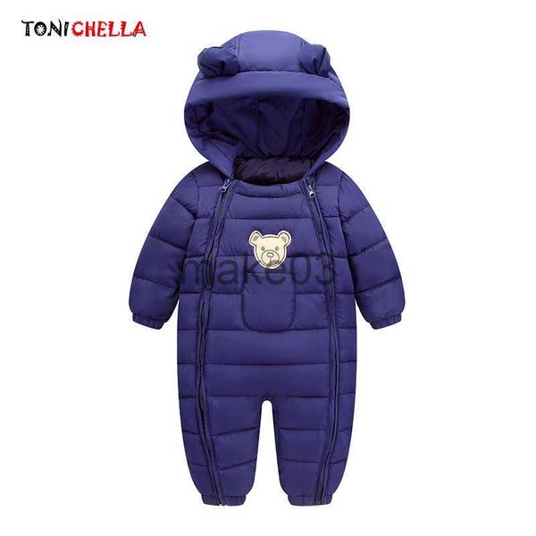 Daunenmantel Winter Baby Schnee tragen dicke warme Kleidung Neugeborene Polyester Material Kinder Säuglinge Kapuze Outwear Jungen Mädchen Kleidung CL5010 J230823