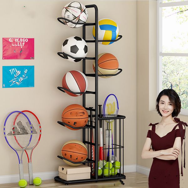 Bälle Home Indoor Kinderbasketball Fußball Volleyball Badminton Racket Storage Rack Ball Einfach 230822