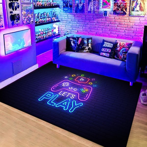 Tappeti tappeti tappeti per giocatori con il controllo del gioco di gioco tappetini non slip per bambini lanciare moquette per decorazioni per le sala giochi da letto per decorazioni tapis 230823