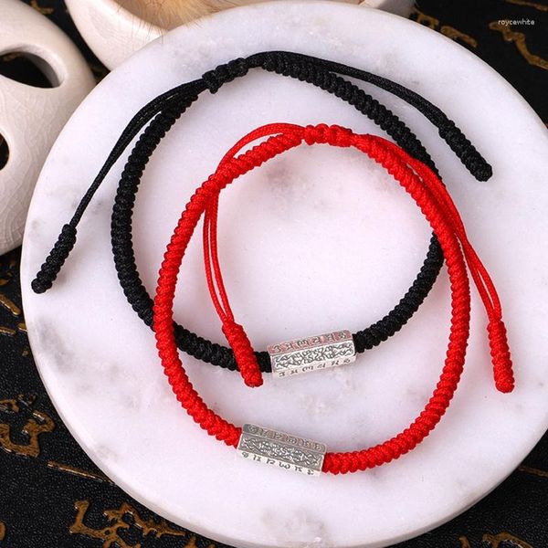 Braccialetti di fascino Bracciale di bracciale intrecciata a sei caratteri buddista tibetano Bracciale intrecciata