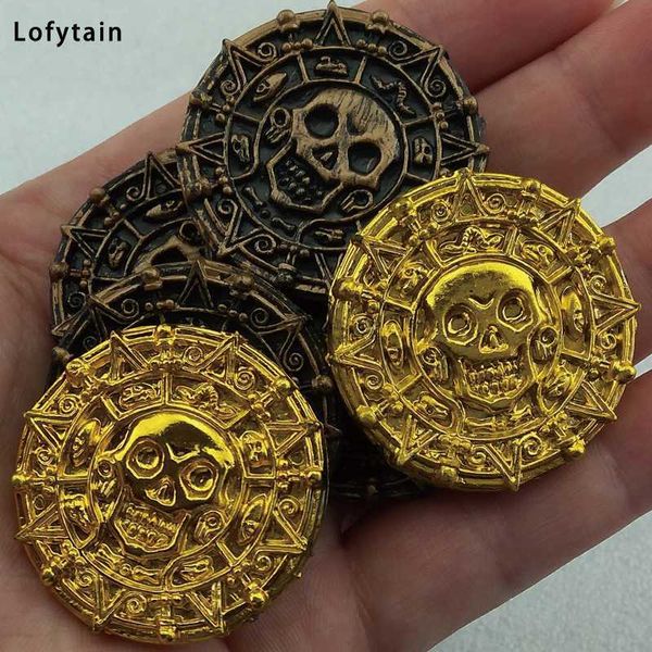 Andere festliche Partyzubehör lofytain 10pcs Halloween Plastik Fake Pirate Coin Kinder Geburtstagsfeier Dekoration Treasure Party Supplies Geschenk Kinder bevorzugt Toys L0823