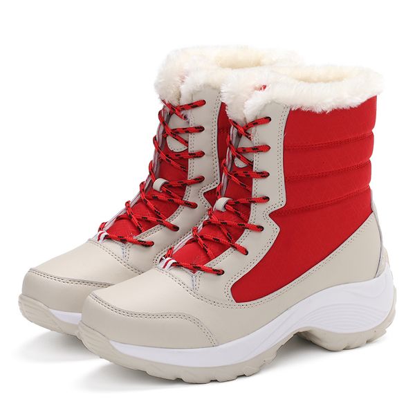 Sicherheitsschuhe Winter Frauen Schneestiefel Plüscht