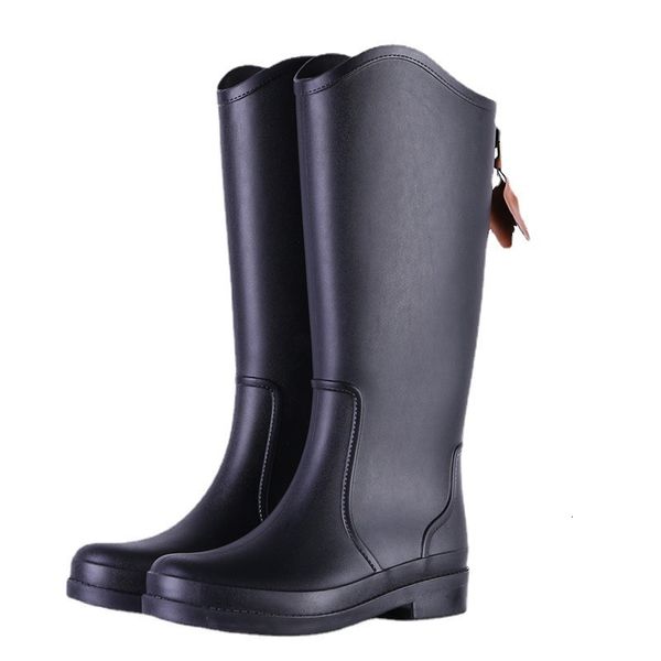 Rain Boots Fashion Women Rainboots PVC Waterproof Rubber Female Nonslip Wearresistant Kneehigh Water Shoes 230906