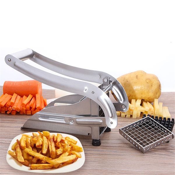 Casa in acciaio inossidabile patatine fritte frenetiche patatine chips tagliente per la macchina per taglio di slicer chopper dicer con 2 lame