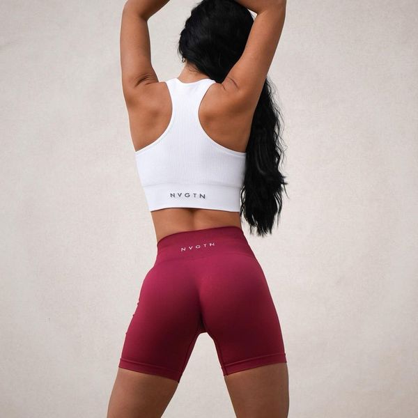 Calças femininas Capris nvgtn shorts contínuos sólidos mulheres sedosas lycra mole o esportes de fitness de fitness de calça de ioga com calças de ioga