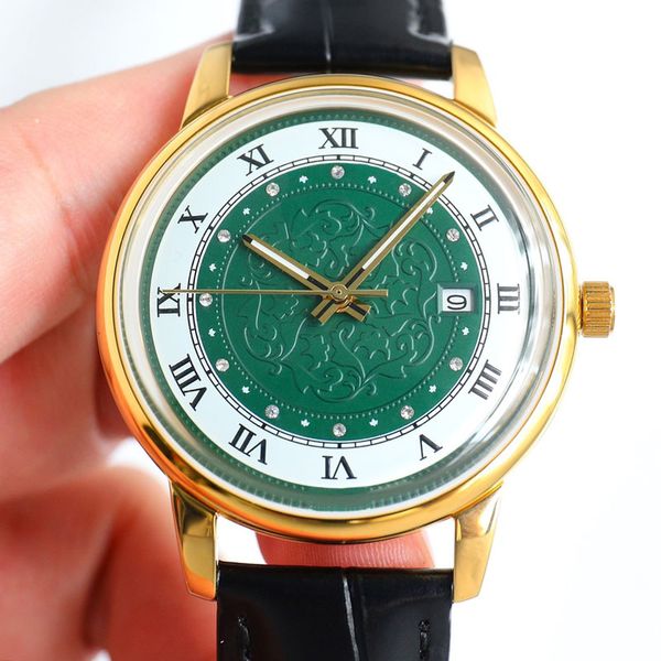 Orologio da polso medio meccanico classico al quarzo, moda, analogico, retroilluminazione, datario, nylon, titanio, verde, oro rosa