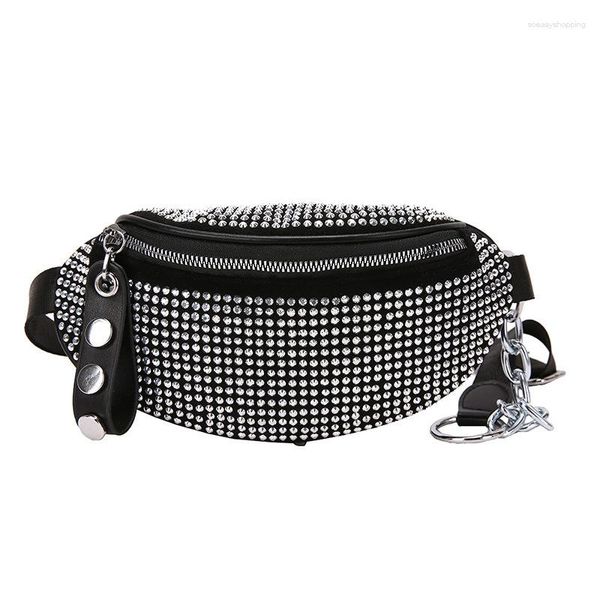 Bolsas de cintura 2023 shinestone fanny pack bolsa