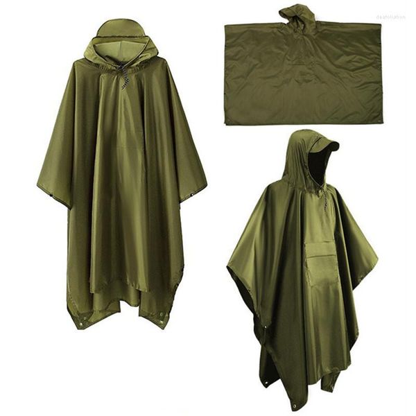 Poncho de chuva com capuz de capuz para adultos com bolso à prova d'água