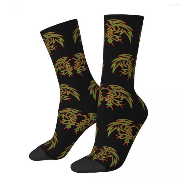 Мужские носки смешные счастливые племенные винтажные винтажные хараджуку Cthulhu Mythos ужас великий старый хип -хоп команда сумасшедшего носка принт