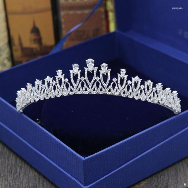 Clip per capelli coreani Bridal Full Zircon Crown Wedding Accessori di compleanno Abito da festa Formale