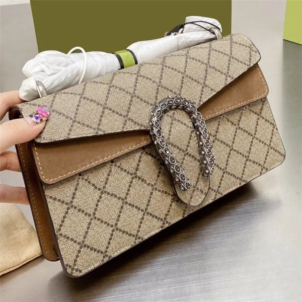 Дизайнерская цепная сумка по кроссовым купам Классическая клетчатая бренда бренд кошелек винтажные сумки для мессенджеров дамы коричневая кожаная сумочка мод