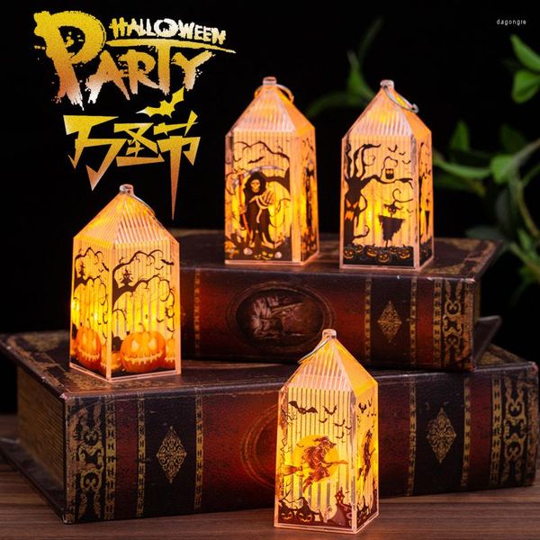 Decorazione per feste Halloween Luci di zucca horror horror ghost lantern portatile notte lampada da notte per la casa regali per bambini natalizi fai -da -te