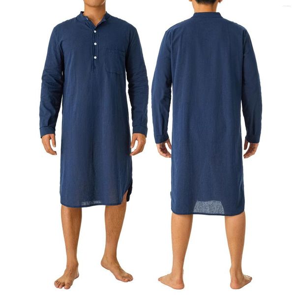 Magliette da uomo primaverile camicia araba araba moda colore a manica lunga a manica lunga abito thobe thobe thobe casual t-shirts