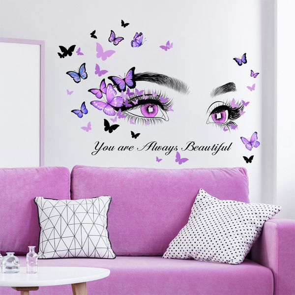 Adesivos de parede 1pc Butterfly Figura adesivo gráfico Modern Auto -adesivo decalque para decoração de casa 230822