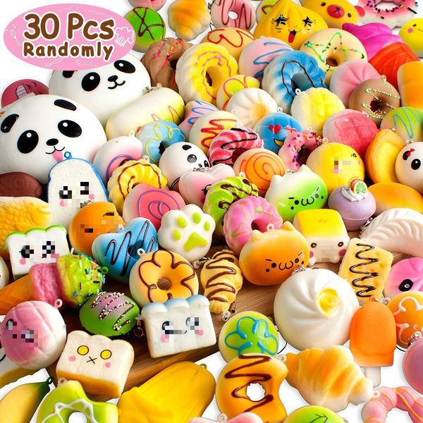 Toy descompressivo 10/30pcs kawaii alimentos mole