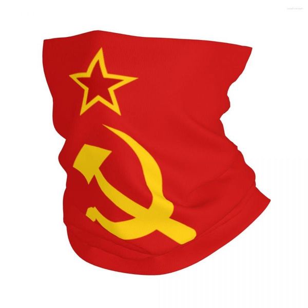 Bandanas Russische sowjetische Flagge Bandana Hals Gaich UV Schutz Gesicht Schal Cover Frauen CCCP UdSSR Hammer und Sichelstirnbandrohr Balaclava