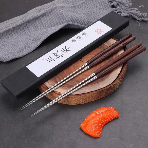 Pauzinhos japoneses aço inoxidável Sashimi Sushi Restaurant El Korean Store Kitchen Tools