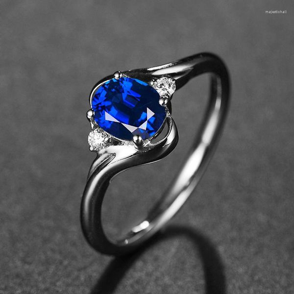 Anelli per matrimoni 925 Silver personalizzato Simple Fashion Temperament Colorful Gemstone Open Ring Open Platinum Live Engagement