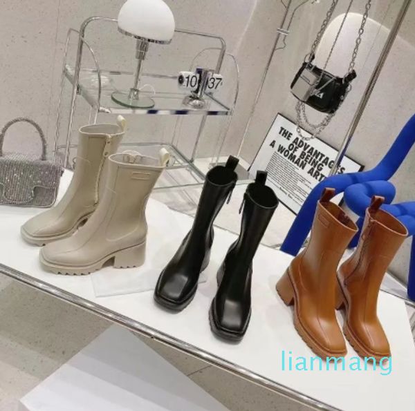 Luxurys Designers Mulheres Betty Boots Rain estilo Inglaterra Impermeável água Welly Water Rains Sapatos