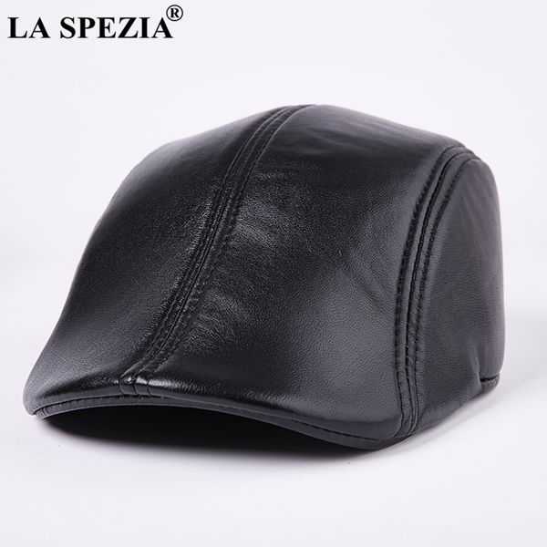 Boinas la spezia couro genuíno para homens casuais pato preto bilhete de hera masculino masculino Luxo italiano Diretores de marca plana Chapéus 230822