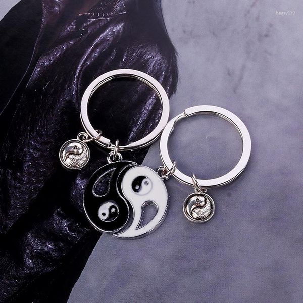 Portachia portachia clinico yinfashion in stile cinese keyring a 360 gradi con sacca luna ruota a pendente cool roba catena uomini regali originali