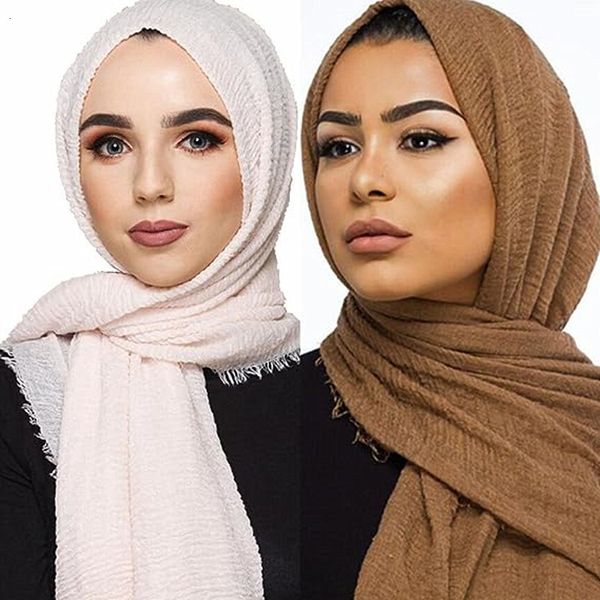 Банданас Durag Большой размер теплый мусульманские женщины хиджаб для женщины Crinkle Scrinke Scorf мягкий хлопковой голов