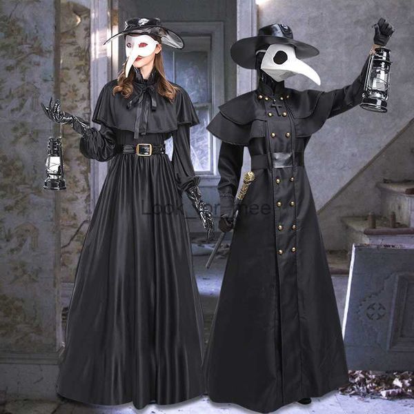 2023 Novo traje de Halloween medieval punk peste europeia americana com hat doutor birdman estilo coo cosplay figuray homens homens hkd230823