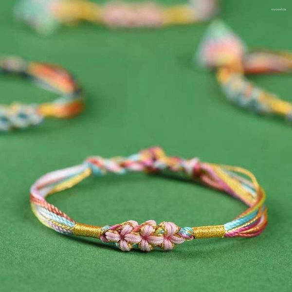 Braccialetti di fascino Peach Blossom Bracciale a lunga distanza amicizia amico regolabile intrecciato per donne adolescenti gioielli