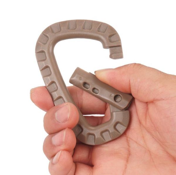 CARABINER OUDDOOR CARABINER SNAP HAKE KUSSCHLAGE D-SHAPS-Verschluss Ultra-leichte Bergstasche Schlüsselbeutel Carabiner Clip für taktische Ausrüstung Wandercamping-Kletterzubehör