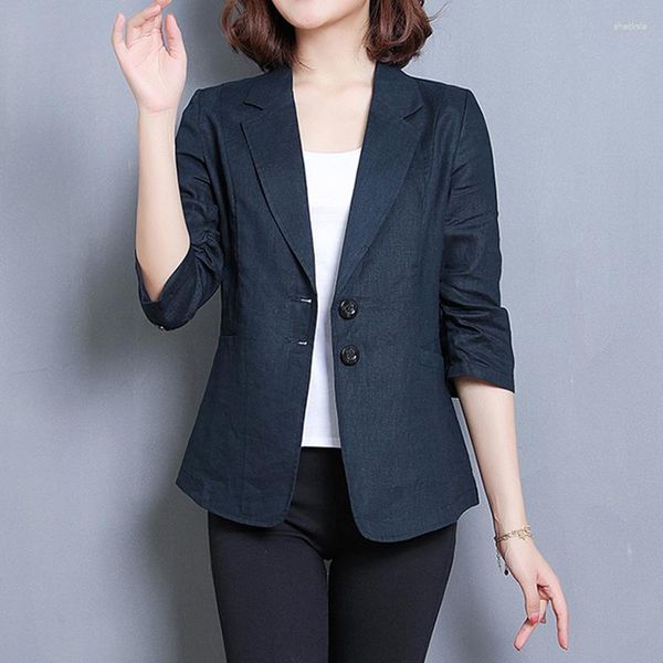 Ternos femininos Moda casual Blazer Linen Soit