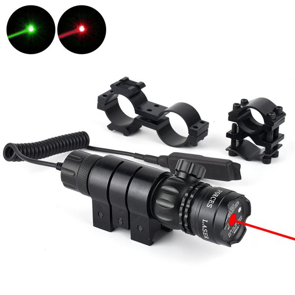 Ponteiro a laser caça tática verde laser ponto mira ajustável 532nm vermelho laser ponteiro rifle pistola de armas de alcance interruptor de pressão do barril de barril