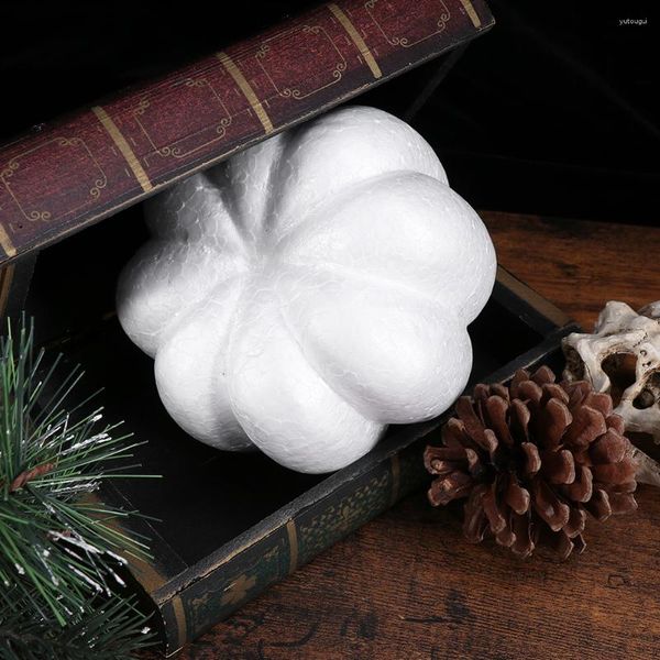 Dekorative Blumen 2 PCs Künstliche Kürbisse Realistischer Kürbis für DIY -Handwerk Halloween Herbst Ernte Thanksgiving Party Dekoration (weiß)