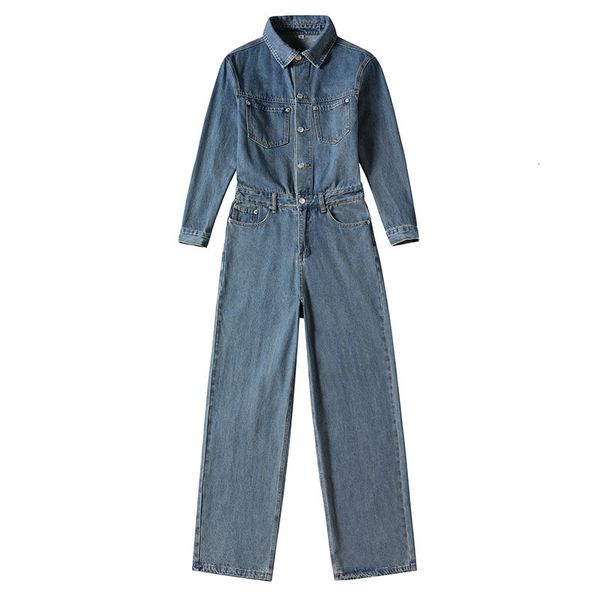 Jeans S Firmranch Spring Spring Autumn Baggy Cargo Denim Coveralls For Men Women Classic Jumpsuit Jacket With Calnts Catsuits 230823