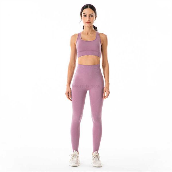 LL-6095 Yoga Kıyafet Fitness Sakinsiz Fitness Giysileri Kadınların Şok geçirmez Toplanan Sütyen Spor Koşu Pantolonları İki Parçalı Set Lütfen Satın Almak İçin Boyut Grafiğini Kontrol Edin