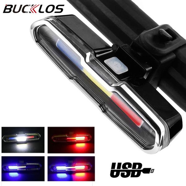 Luci da bici Bicella posteriore Luce Affronta LED impermeabile LED USB Ciclaggio ricaricabile Ciclaggio Flash Lampada Sicurezza Mountain Pestremale Blue Blue White 230823